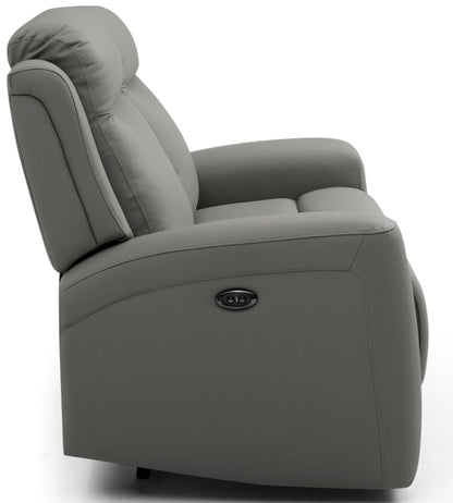 Henley Grey Leather 2 Seater Electric Recliner Sofa