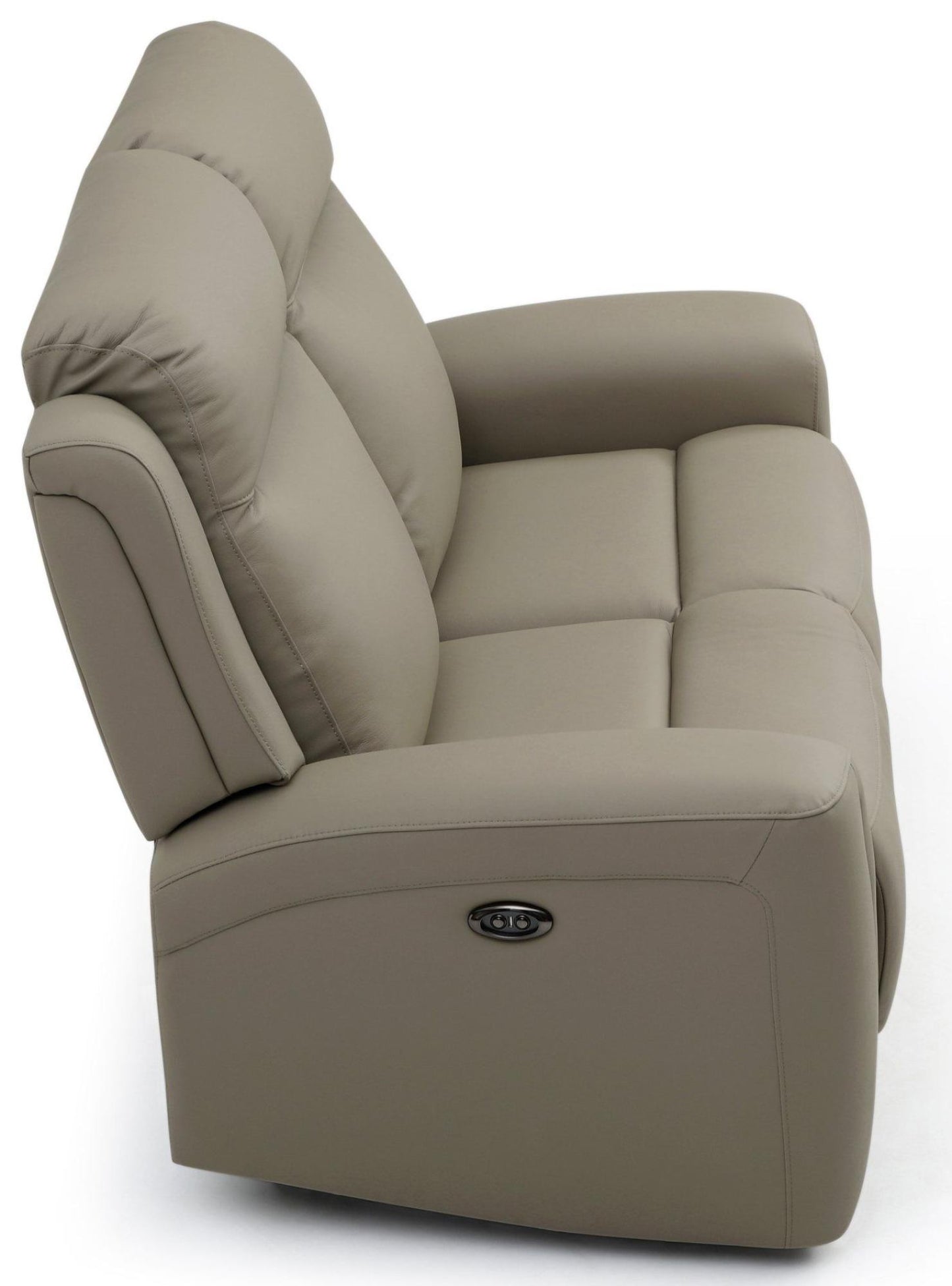 Henley Taupe Leather 2 Seater Electric Recliner Sofa