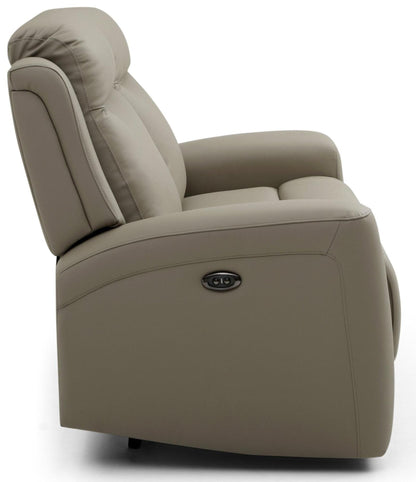 Henley Taupe Leather 2 Seater Electric Recliner Sofa