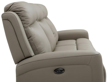 Henley Taupe Leather 2 Seater Electric Recliner Sofa