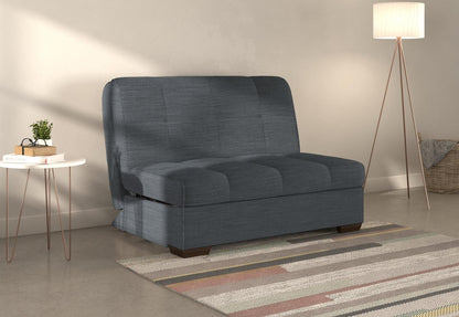 Harper Blue Dalton Stone 2 Seater Fabric Pull Out Sofa Bed