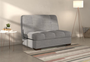 Harper Grey Dalton Steel 2 Seater Fabric Pull Out Sofa Bed