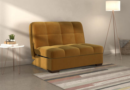 Harper Yellow Sunningdale Saffron 2 Seater Fabric Pull Out Sofa Bed