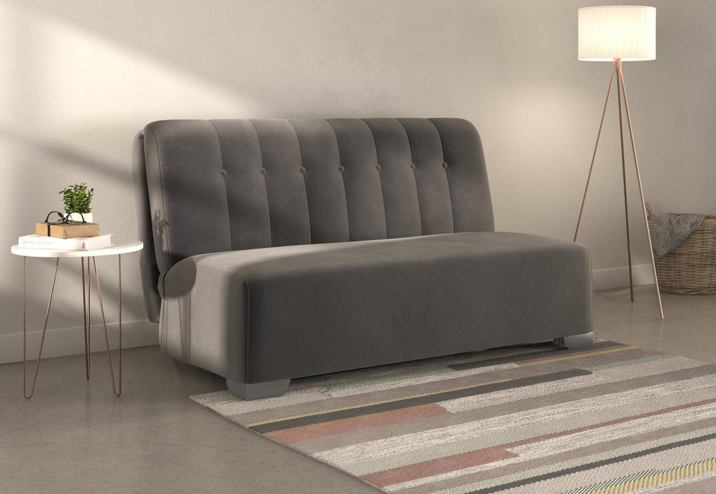 Jude Grey Sunningdale Granite 2 Seater Fabric Pull Out Sofa Bed