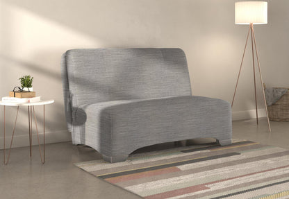 Orla Grey Dalton Steel 2 Seater Fabric Pull Out Sofa Bed