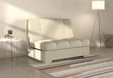 Portman Cream Piero Spring 2 Seater Fabric Pull Out Sofa Bed