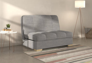 Portman Grey Dalton Steel 2 Seater Fabric Pull Out Sofa Bed