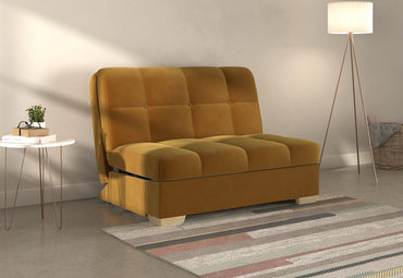 Portman Yellow Sunningdale Saffron 2 Seater Fabric Pull Out Sofa Bed