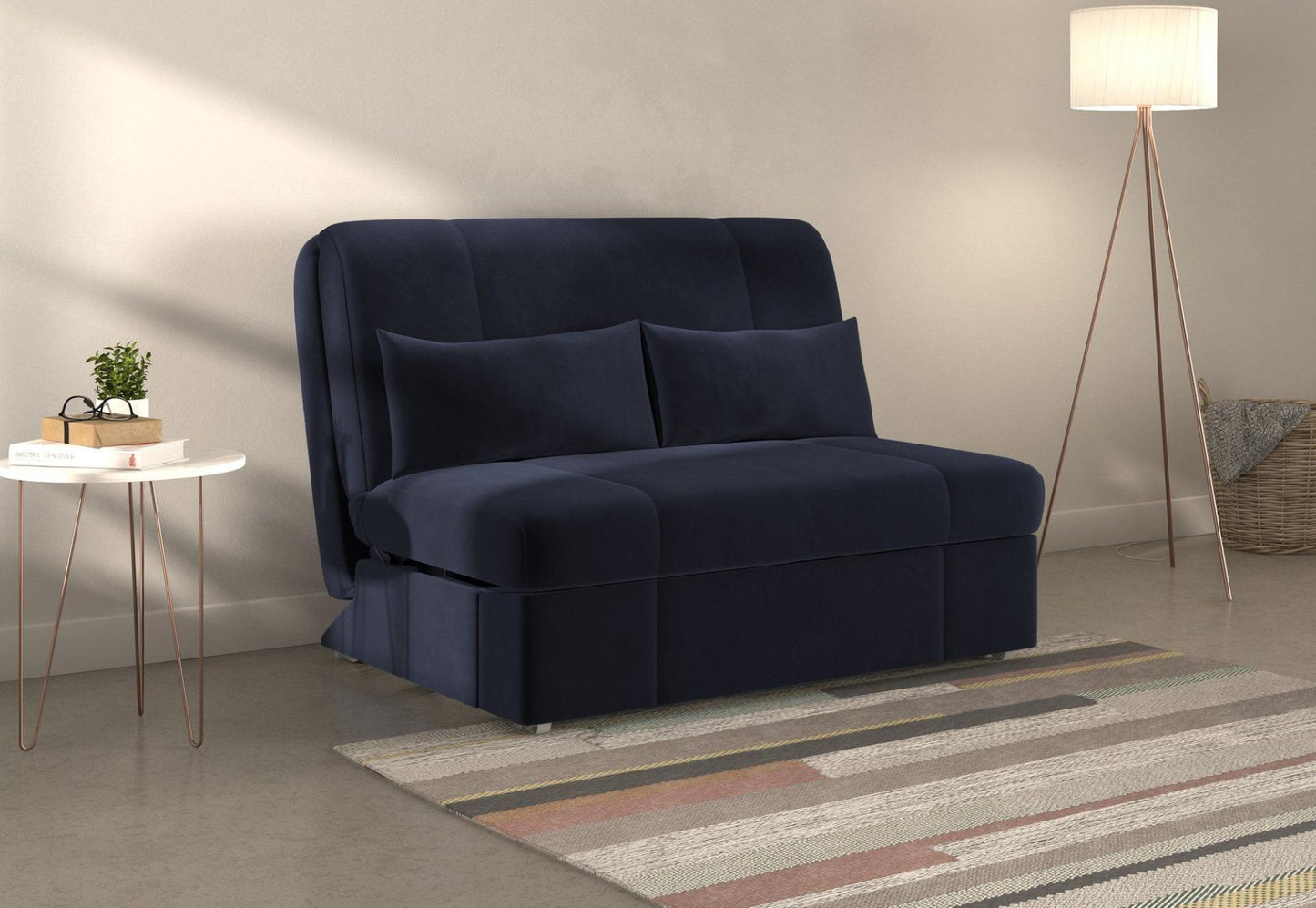 Redford Blue Sunningdale Midnight 2 Seater Fabric Pull Out Sofa Bed