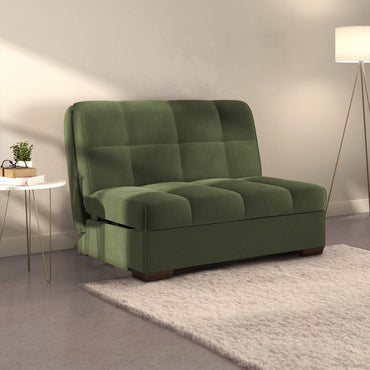 Harper Sunningdale Olive Green 2 Seater Fabric Pull Out Sofa Bed