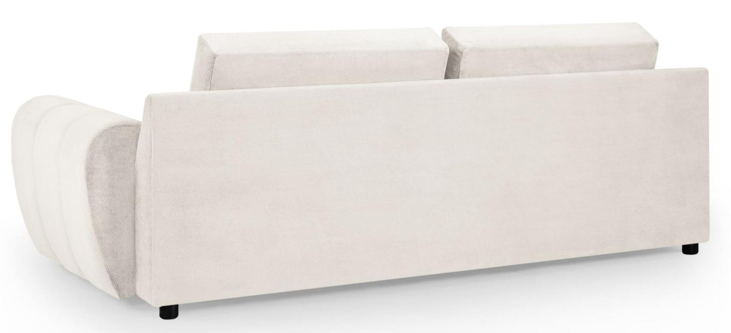 Azzuro Cream Velvet Fabric 3 Seater Sofa