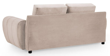 Luxurious Mocha Velvet 2-Seater Sofa with Storage & Sofabed