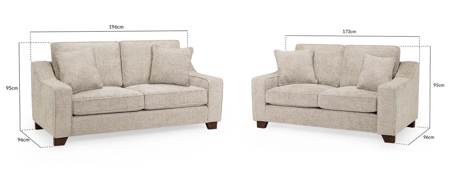 Nebraska Beige Fabric 3+2 Seater Sofa