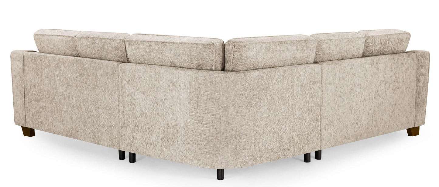 Nebraska Beige Fabric Large Corner Sofa