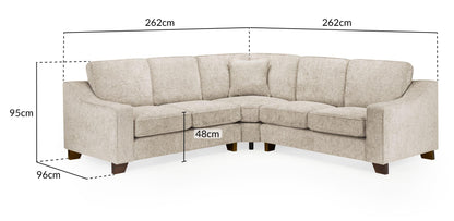 Nebraska Beige Fabric Large Corner Sofa