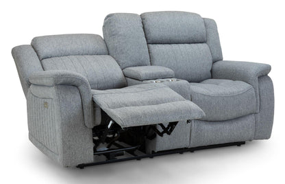 Linden Grey Fabric 2 Seater Recliner Sofa