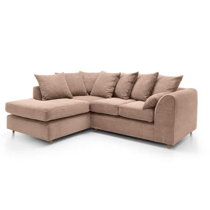 Jill Jumbo Corner Sofa - Brown-Left Facing Fabric