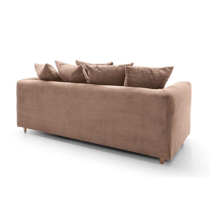 Jill Jumbo 3 Seater Sofa - Brown Fabric