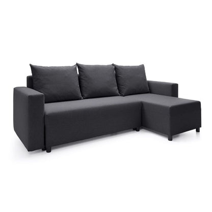 Osllo Corner Sofabed - Black-Right Facing Fabric