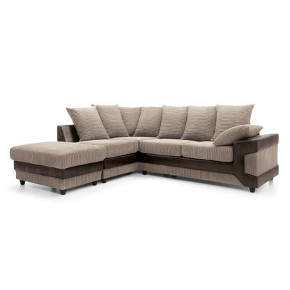 Dyno Fabric Corner Sofa - Brown-Left Facing