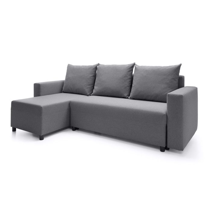 Osllo Corner Sofabed - Dark Grey-Left Facing Fabric