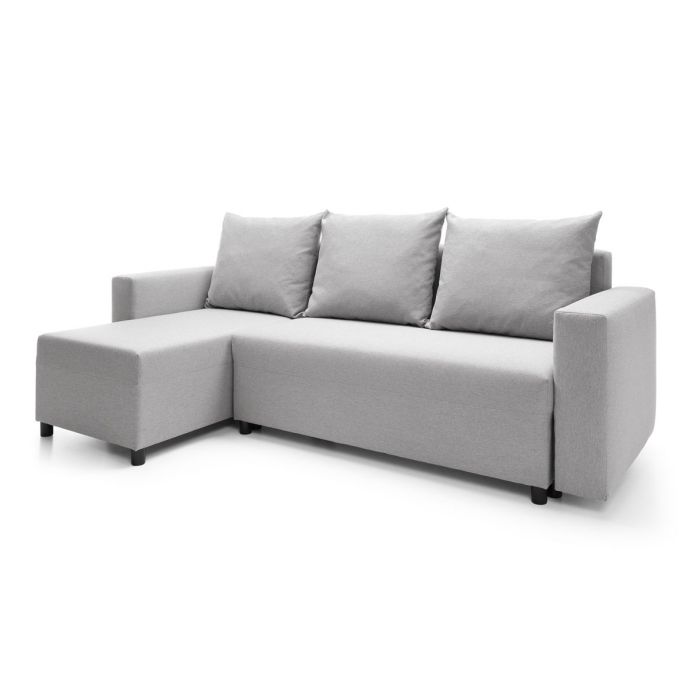 Osllo Corner Sofabed - Light Grey-Left Facing Fabric