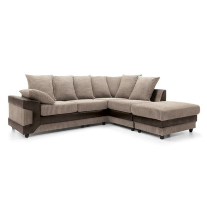 Dyno Fabric Corner Sofa - Brown-Right Facing