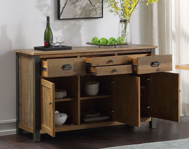 Urban Elegance Reclaimed Wood 3 Drawer Sideboard