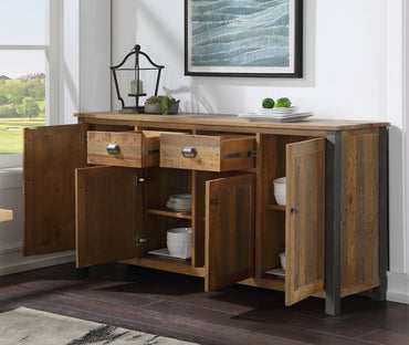 Urban Elegance Reclaimed Wood 4 Drawer Large Sideboard