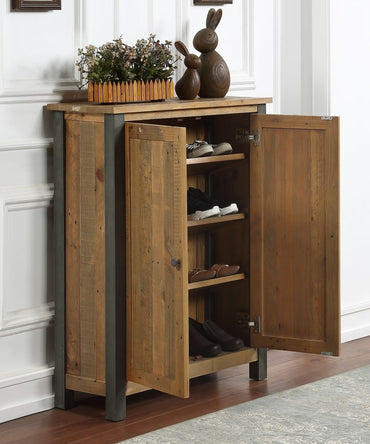 Urban Elegance Reclaimed Wood Large Shoe Storage Cupboard