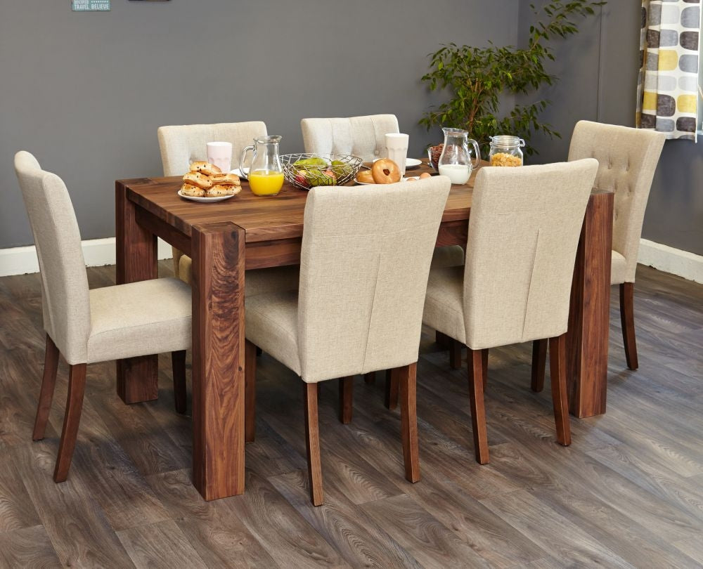 Shiro Walnut Medium Dining Table - 6 Seater