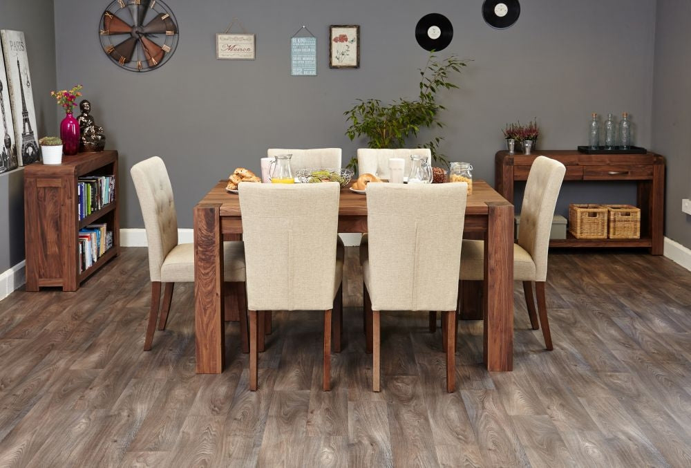 Shiro Walnut Medium Dining Table - 6 Seater