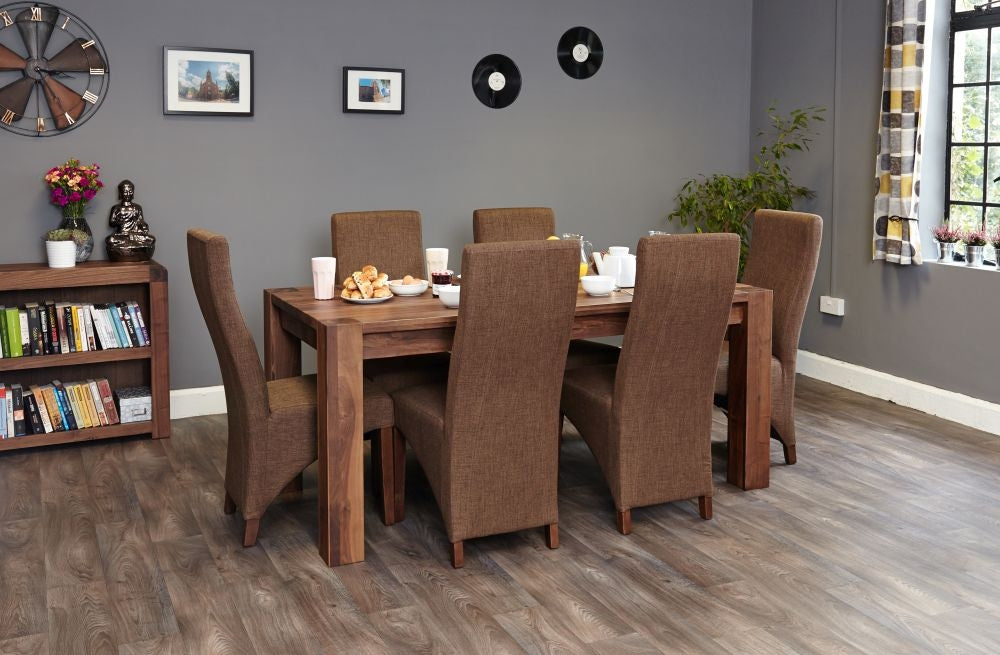 Shiro Walnut Large Dining Table - 6 Seater