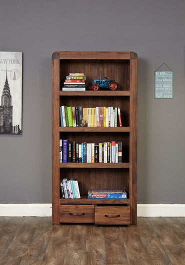 Shiro Walnut 2 Drawer Bookcase