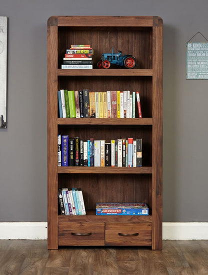 Shiro Walnut 2 Drawer Bookcase