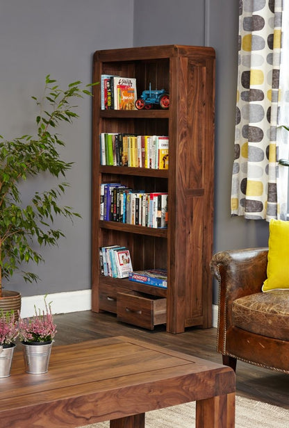 Shiro Walnut 2 Drawer Bookcase