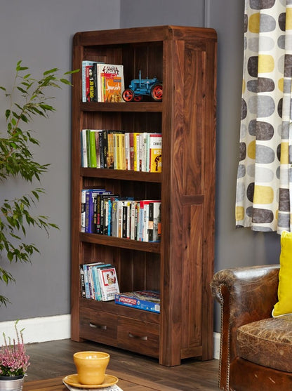 Shiro Walnut 2 Drawer Bookcase