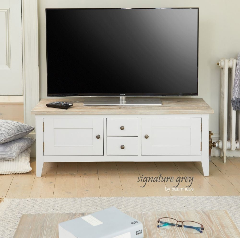 Signature Grey Painted 2 Door 2 Drawer TV Unit