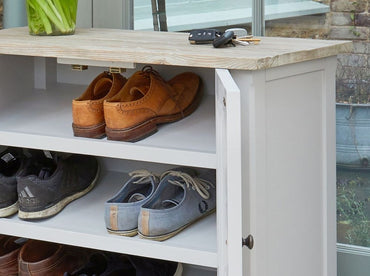 Signature Grey Painted 2 Door Shoe Cupboard