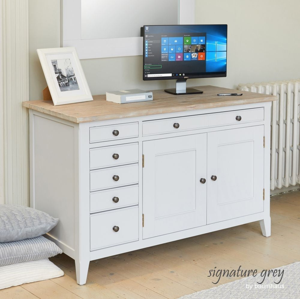 Signature Grey Painted Hidden Home Office Desk