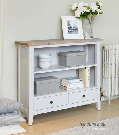 Signature Grey Painted Low Bookcase