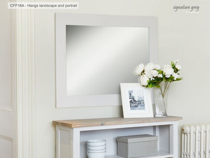 Signature Grey Painted Rectangular Mirror - 81cm-111cm