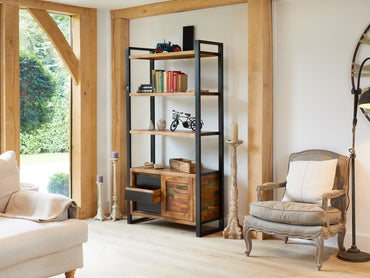 Urban Chic Reclaimed Large Bookcase with Storage