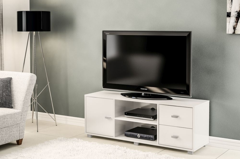 Covent 120cm White 1 Door TV Unit