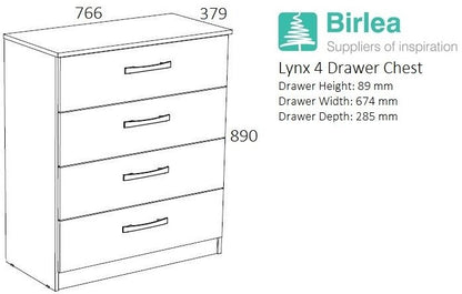 Lynx Black 5 Drawer Chest