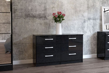 Lynx Black 6 Drawer Chest