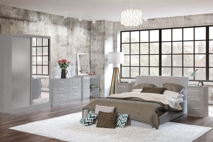 Lynx Grey 2 Door Sliding Mirrored Wardrobe