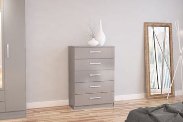 Lynx Grey 5 Drawer Chest