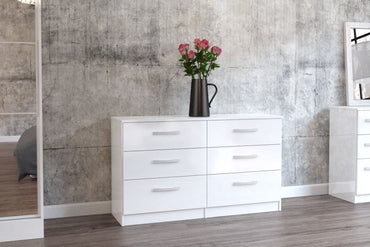 Lynx White 6 Drawer Chest