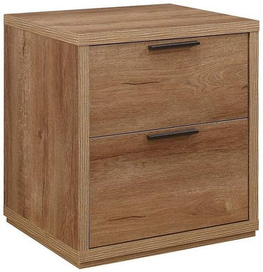 Stockwell Rustic Oak Effect Bedside Cabinet - 2 Drawers